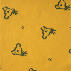 Coated  Cotton LUAN Mustard / Charcoal